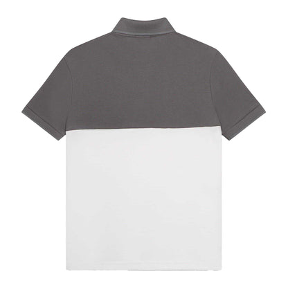 Medium Grey - Back - Boss Childrens-Kids Colour Block Short-Sleeved Polo Shirt