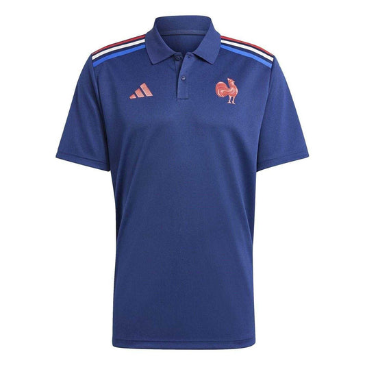 Dark Blue - Front - Adidas Unisex Adult Home France FFR Polo Shirt