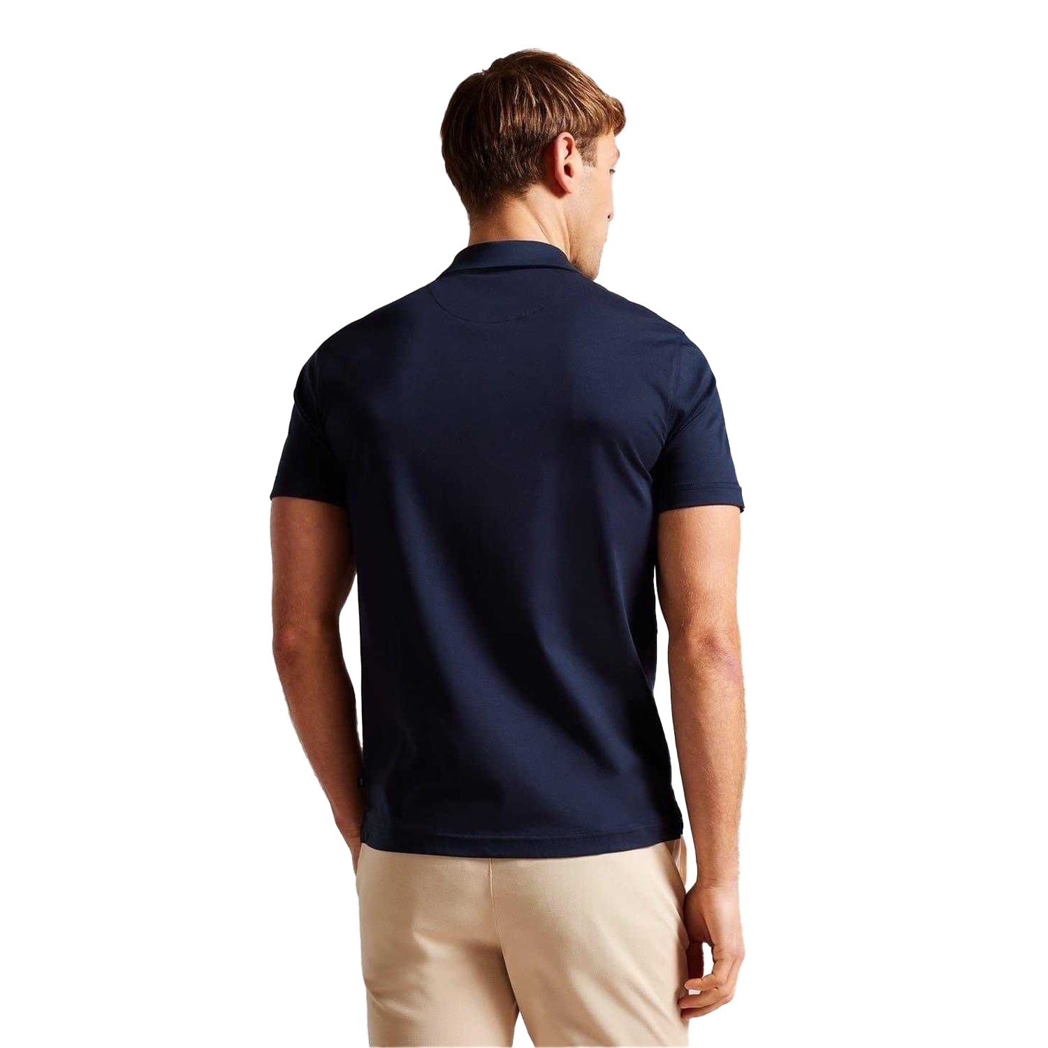 Navy - Back - Ted Baker Mens Zeiter Cotton Polo Shirt