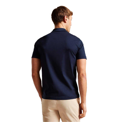 Navy - Back - Ted Baker Mens Zeiter Cotton Polo Shirt