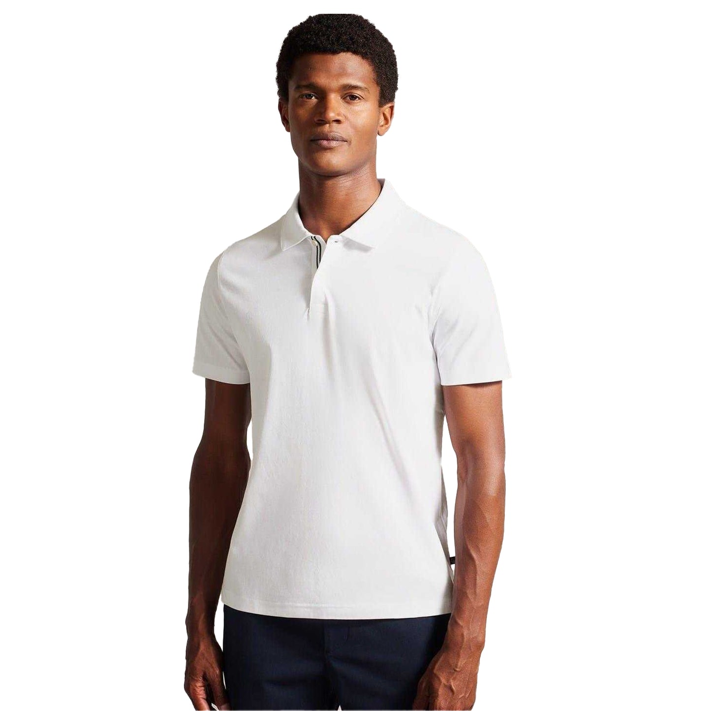 White - Lifestyle - Ted Baker Mens Zeiter Cotton Polo Shirt