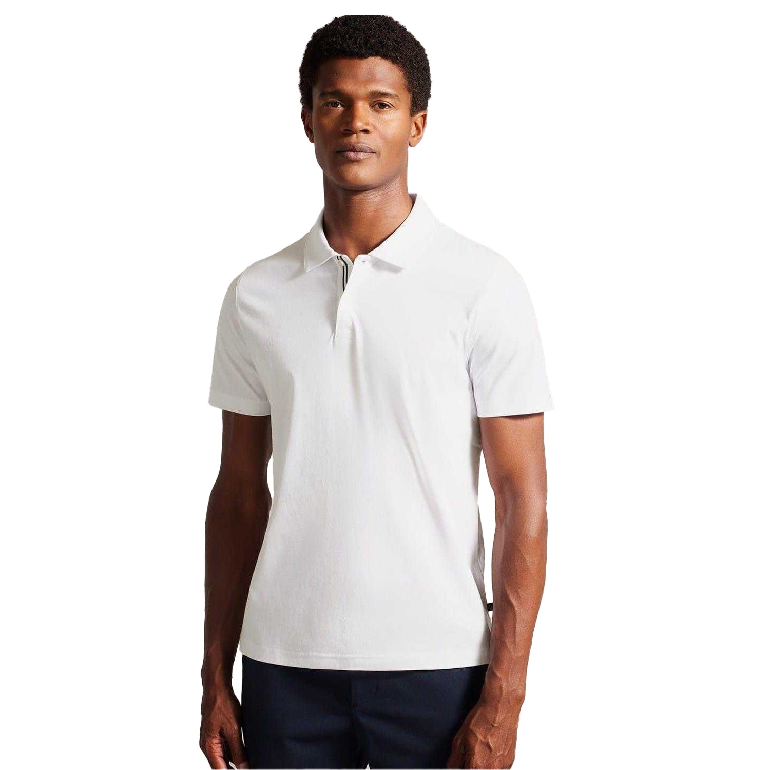 White - Lifestyle - Ted Baker Mens Zeiter Cotton Polo Shirt