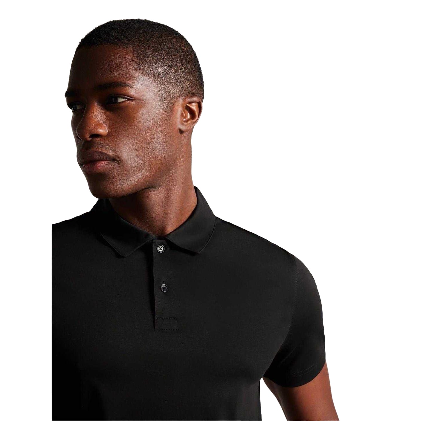 Black - Side - Ted Baker Mens Zeiter Cotton Polo Shirt
