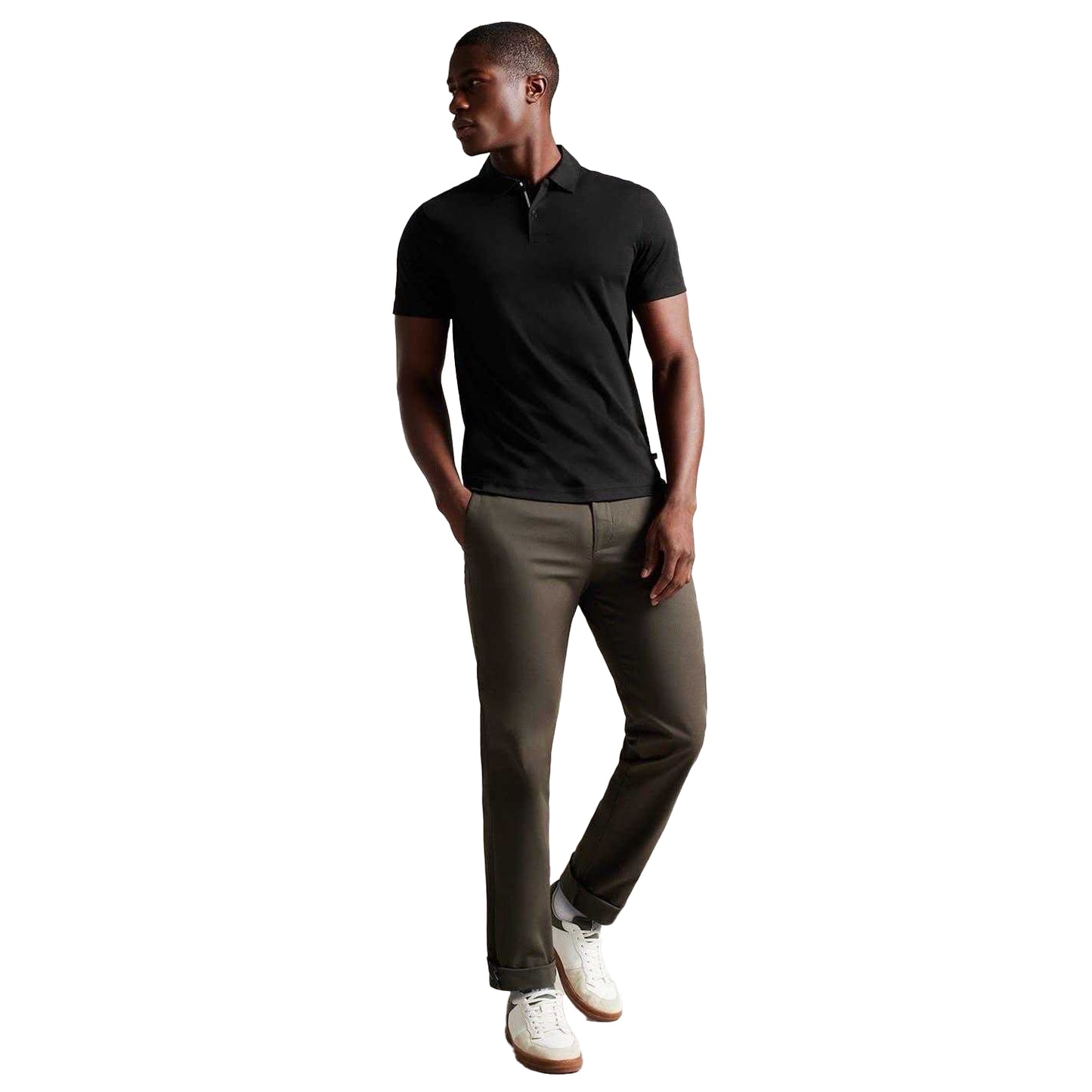 Black - Pack Shot - Ted Baker Mens Zeiter Cotton Polo Shirt
