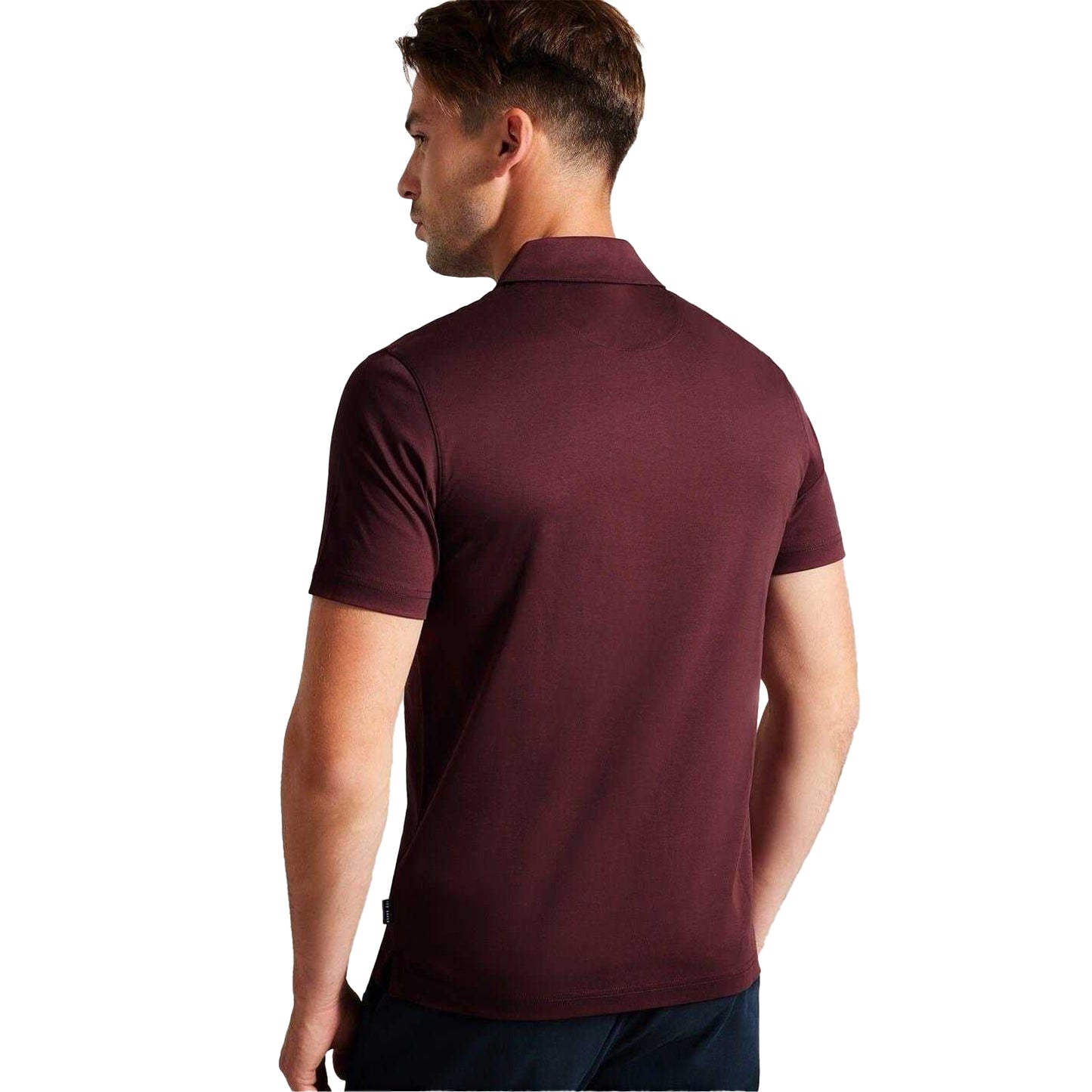 Maroon - Back - Ted Baker Mens Zeiter Cotton Polo Shirt
