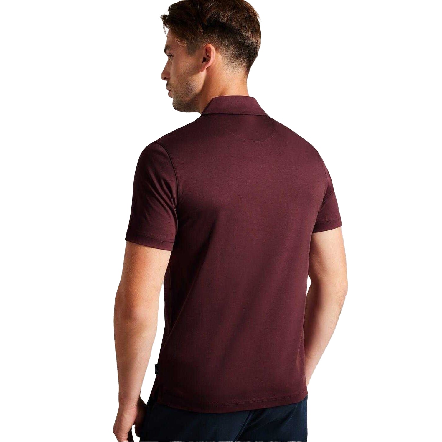 Maroon - Back - Ted Baker Mens Zeiter Cotton Polo Shirt
