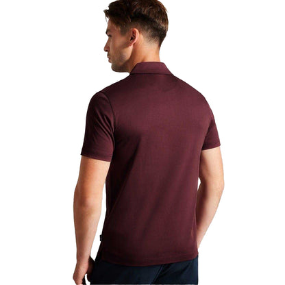 Maroon - Back - Ted Baker Mens Zeiter Cotton Polo Shirt