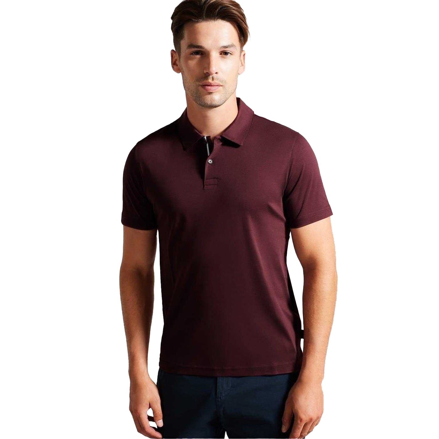 Maroon - Lifestyle - Ted Baker Mens Zeiter Cotton Polo Shirt