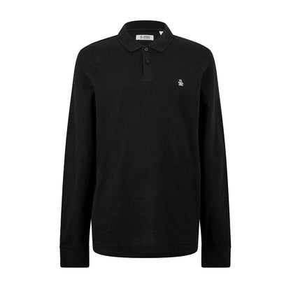 Black - Front - Original Penguin Mens Cotton Long-Sleeved Polo Shirt