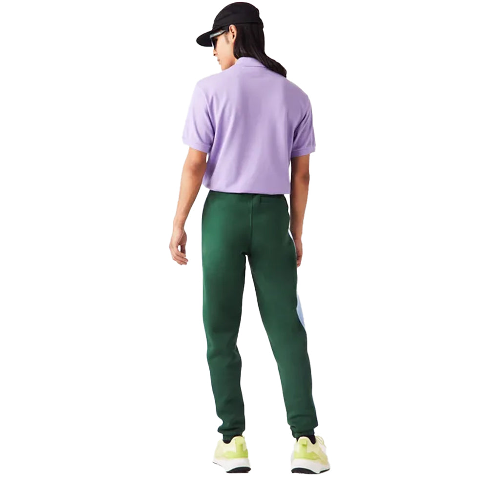 Green - Back - Lacoste Mens Contrast Striped Jogging Bottoms