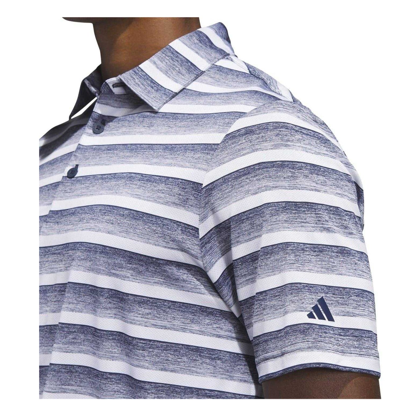 Collegiate Navy - Lifestyle - Adidas Mens Contrast Striped Golf Polo Shirt