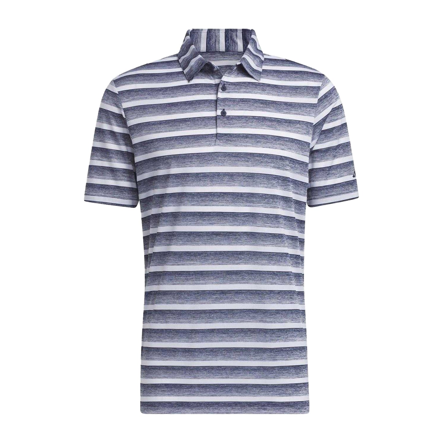 Collegiate Navy - Front - Adidas Mens Contrast Striped Golf Polo Shirt