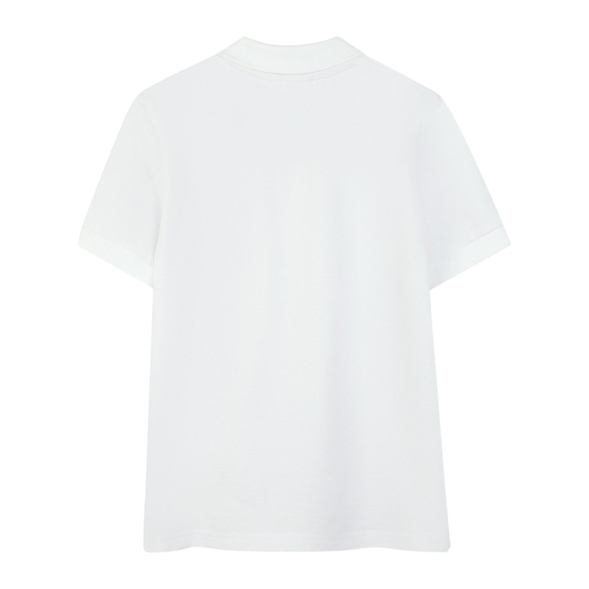White - Back - Hugo Childrens-Kids Ribbed Short-Sleeved Polo Shirt