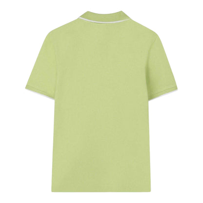 Apple Green - Back - Boss Childrens-Kids Contrast Tipped Short-Sleeved Polo Shirt