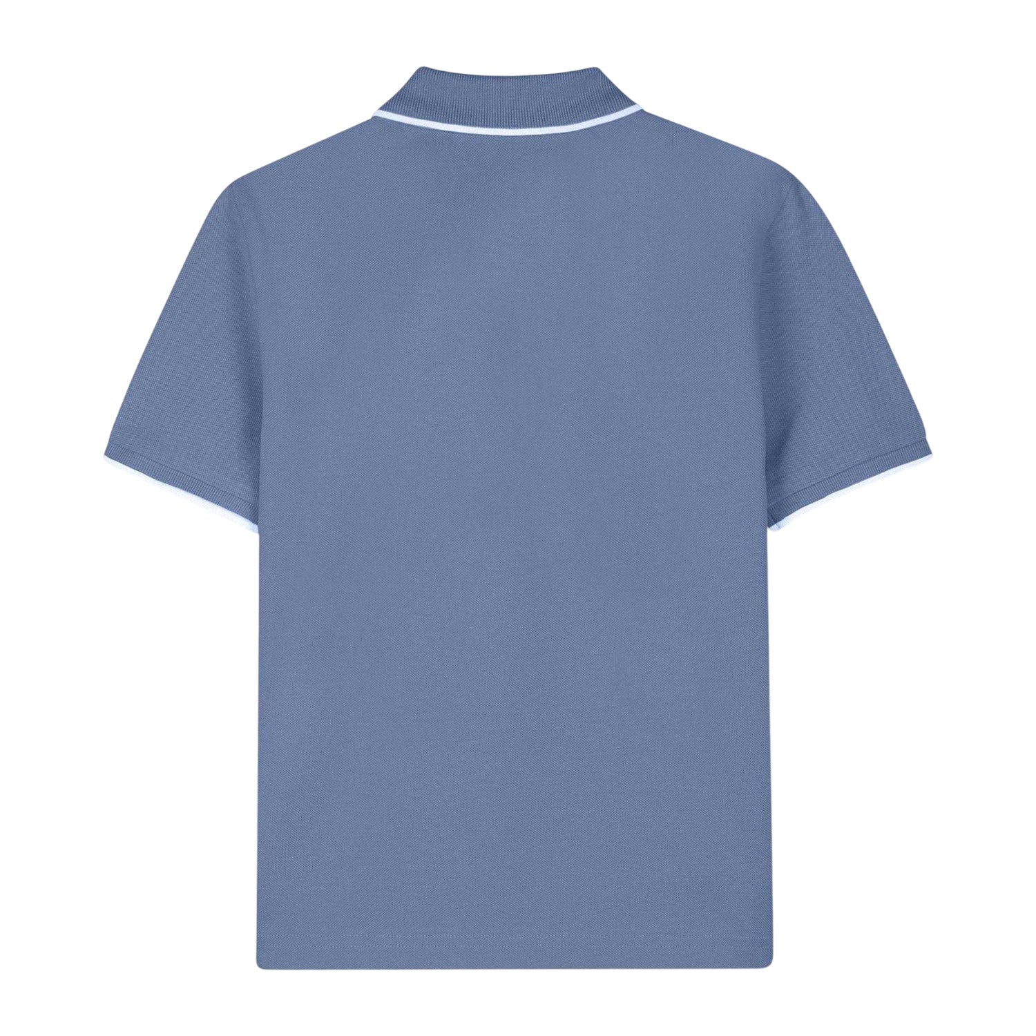 Lavender Blue - Back - Boss Childrens-Kids Contrast Tipped Short-Sleeved Polo Shirt