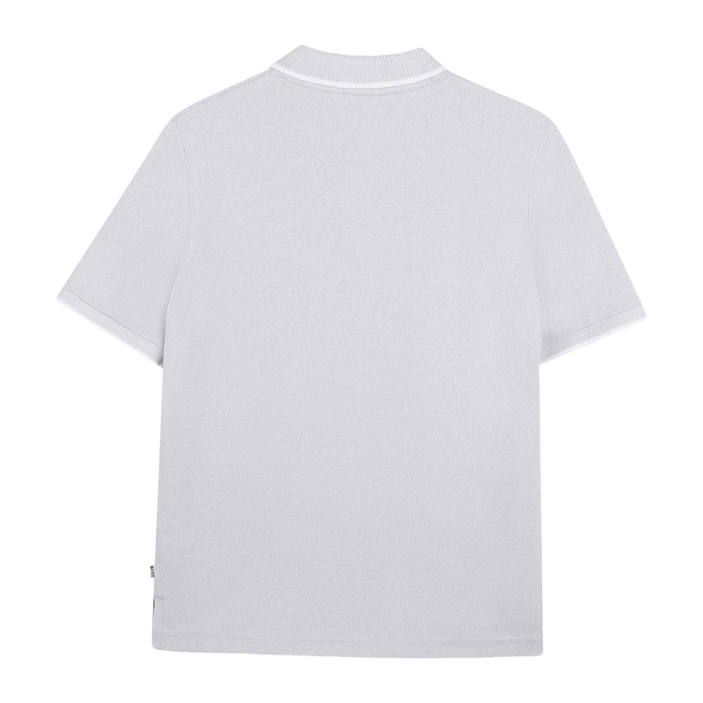 Pale Blue - Back - Boss Childrens-Kids Contrast Tipped Short-Sleeved Polo Shirt