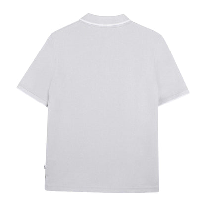 Pale Blue - Back - Boss Childrens-Kids Contrast Tipped Short-Sleeved Polo Shirt