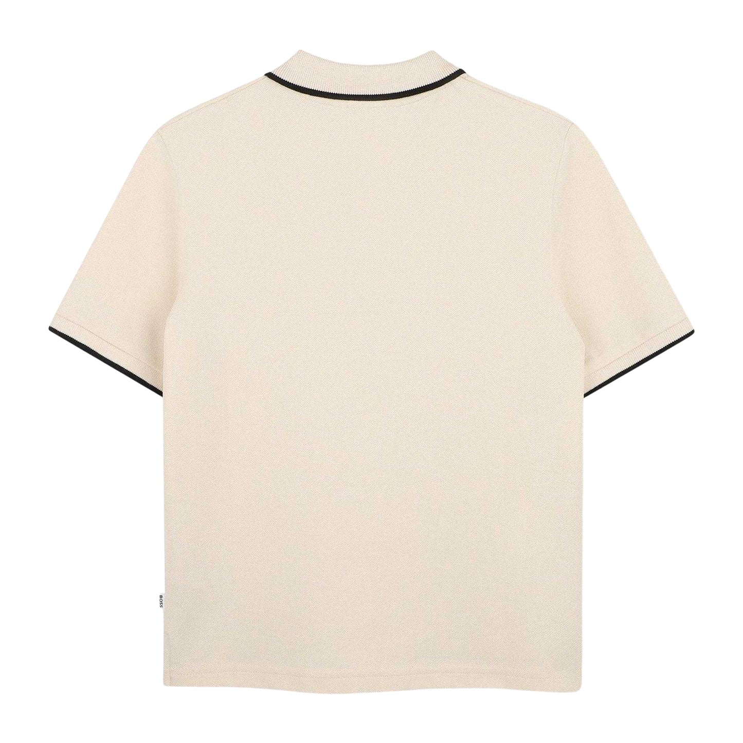 Sand - Back - Boss Childrens-Kids Contrast Tipped Short-Sleeved Polo Shirt