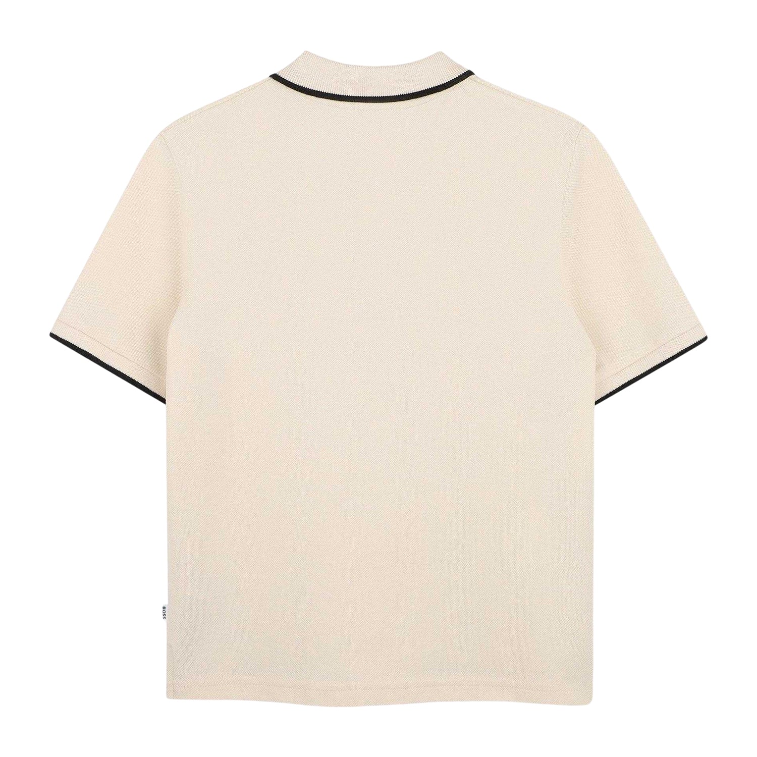 Sand - Back - Boss Childrens-Kids Contrast Tipped Short-Sleeved Polo Shirt