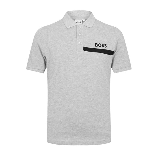 Grey - Front - Boss Mens Regular Polo Shirt