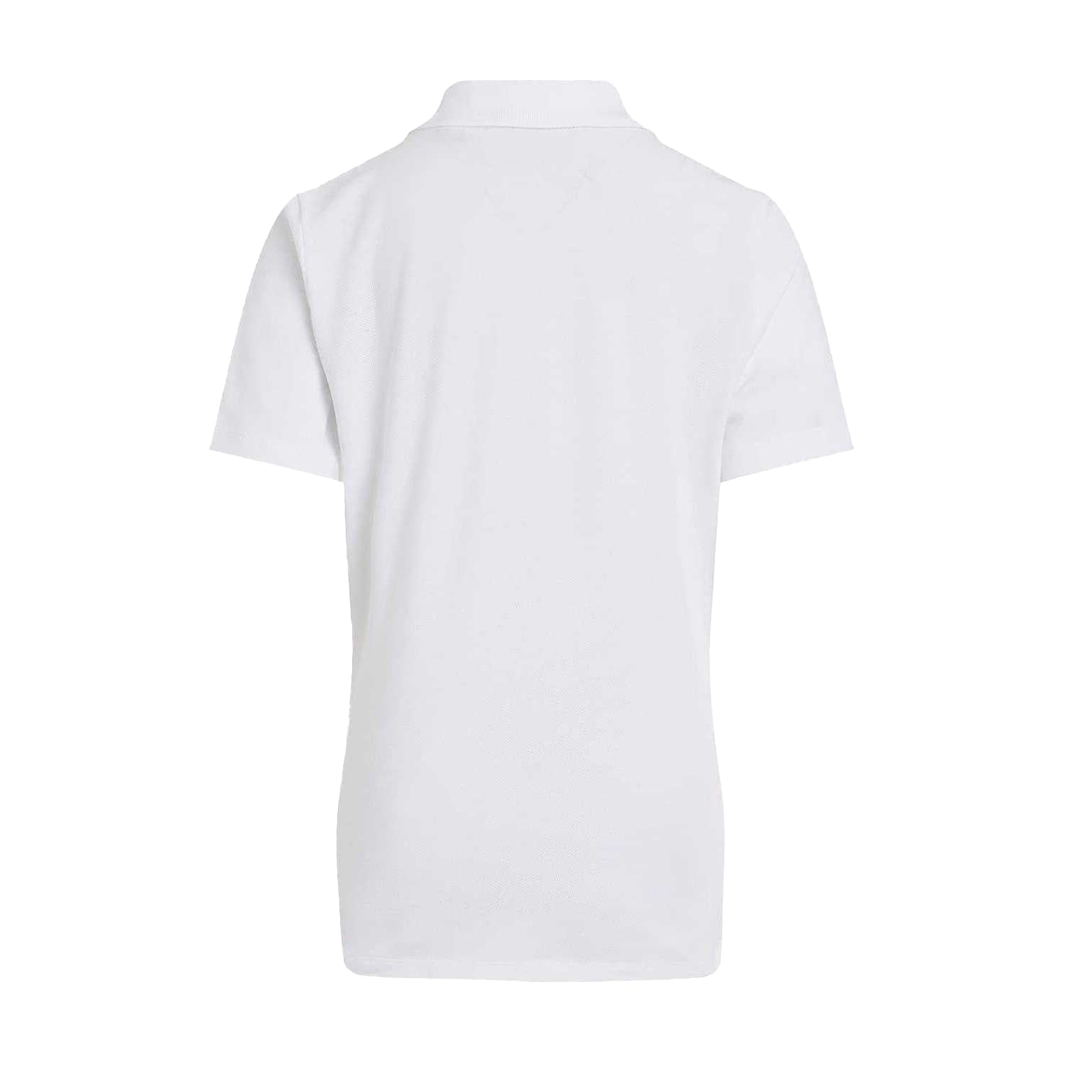 White - Back - Calvin Klein Boys Regular Short-Sleeved Polo Shirt
