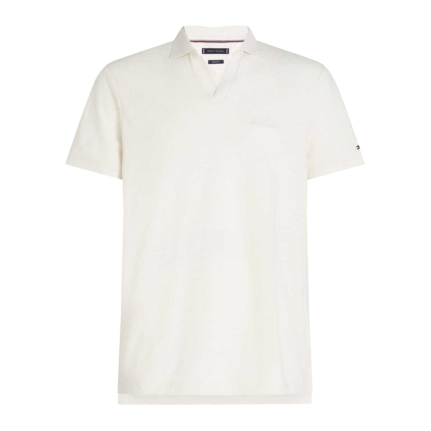 Ivory-Petal - Front - Tommy Hilfiger Mens Terry Regular Polo Shirt