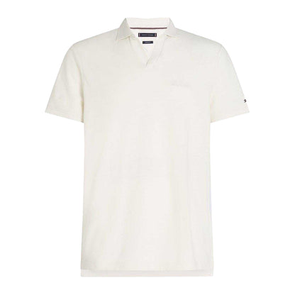 Ivory-Petal - Front - Tommy Hilfiger Mens Terry Regular Polo Shirt