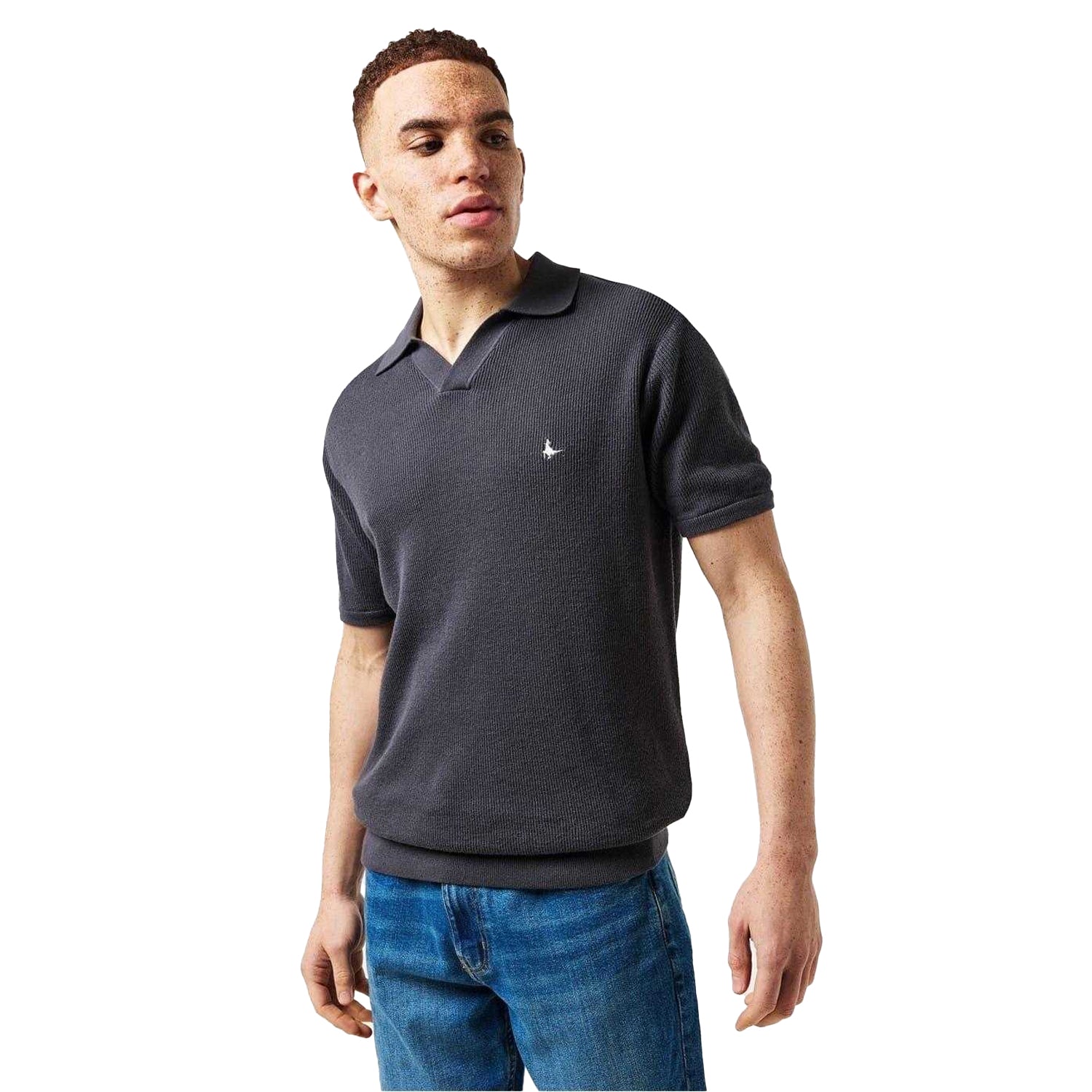 Forged Iron - Side - Jack Wills Mens Knitted Polo Shirt