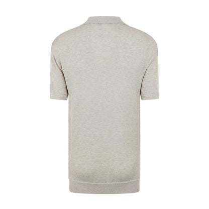 Putty Marl - Back - Jack Wills Mens Knitted Polo Shirt