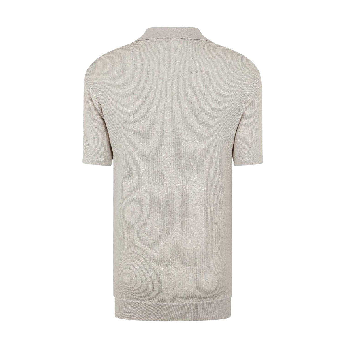 Putty Marl - Back - Jack Wills Mens Knitted Polo Shirt
