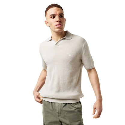 Putty Marl - Side - Jack Wills Mens Knitted Polo Shirt