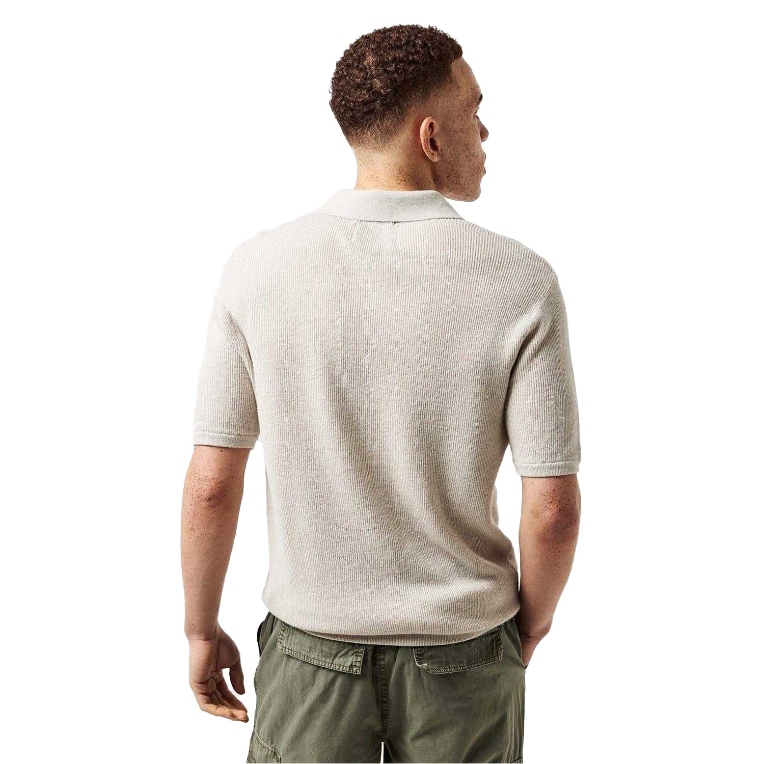 Putty Marl - Lifestyle - Jack Wills Mens Knitted Polo Shirt