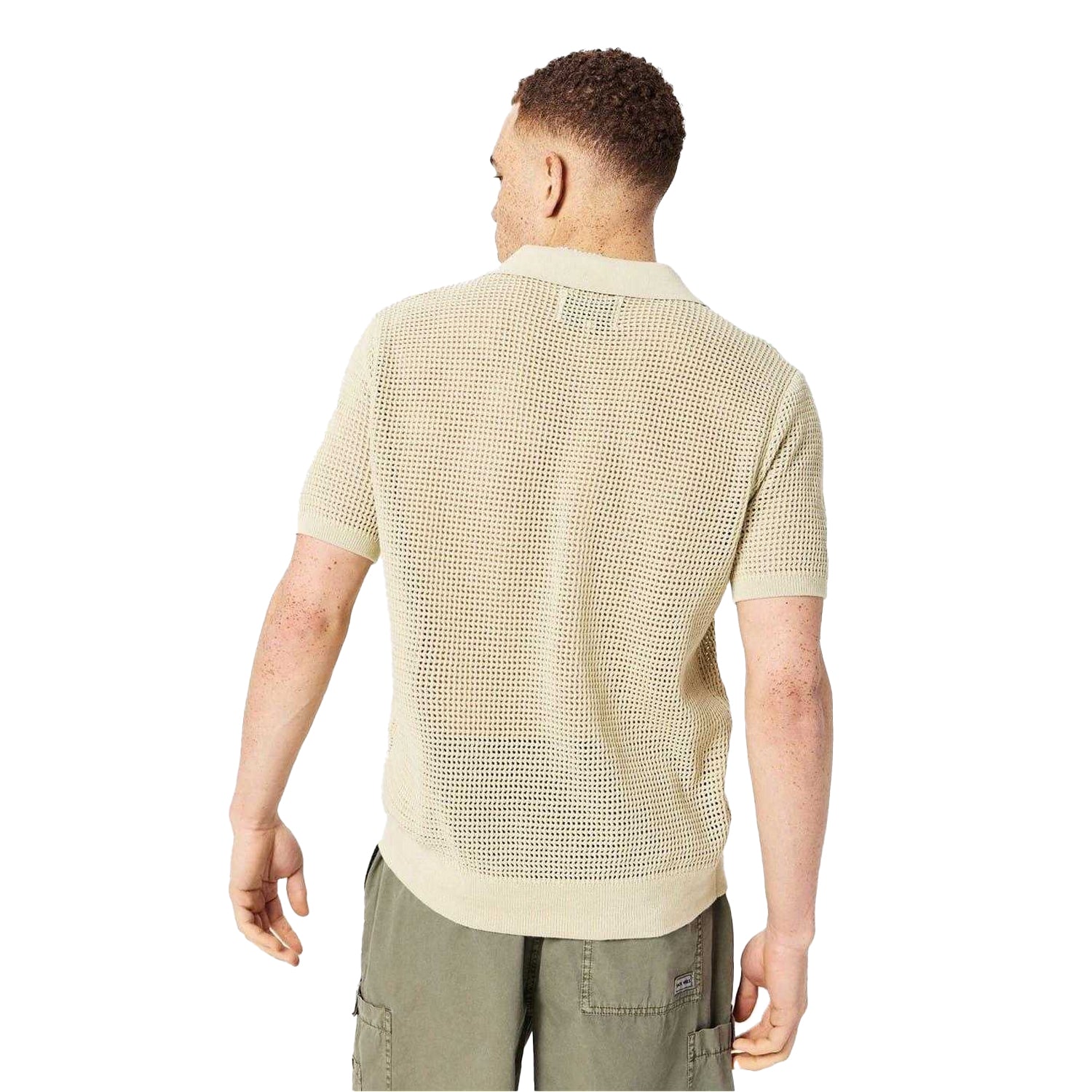 Pistachio - Back - Jack Wills Mens Knitted Regular Polo Shirt
