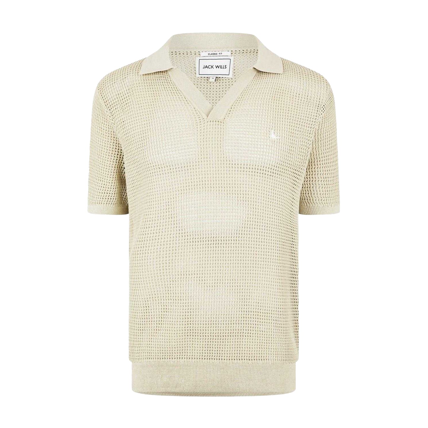 Pistachio - Front - Jack Wills Mens Knitted Regular Polo Shirt