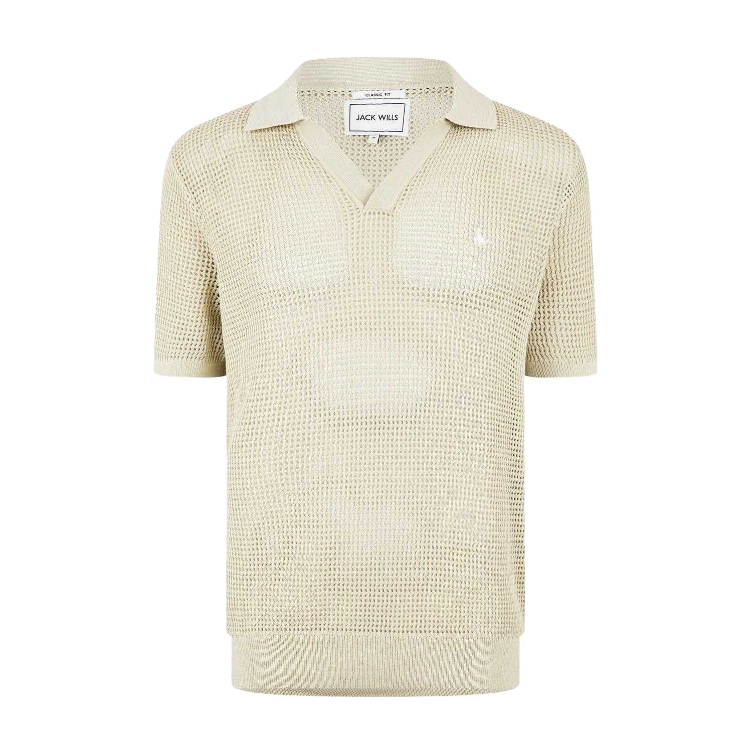 Pistachio - Front - Jack Wills Mens Knitted Regular Polo Shirt