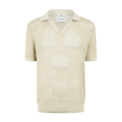 Pistachio - Front - Jack Wills Mens Knitted Regular Polo Shirt