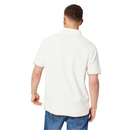 Bone - Back - Jack Wills Mens Textured Regular Short-Sleeved Polo Shirt