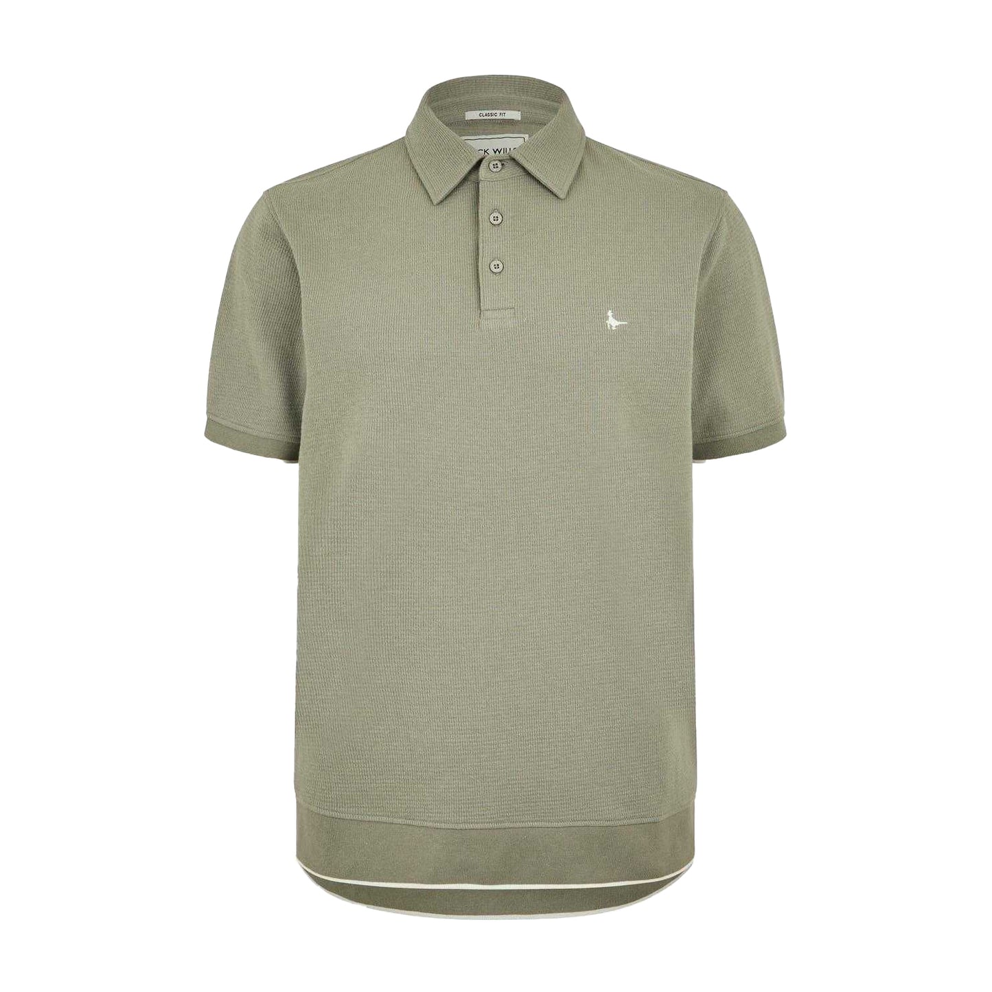 Silver Sage - Front - Jack Wills Mens Textured Regular Short-Sleeved Polo Shirt