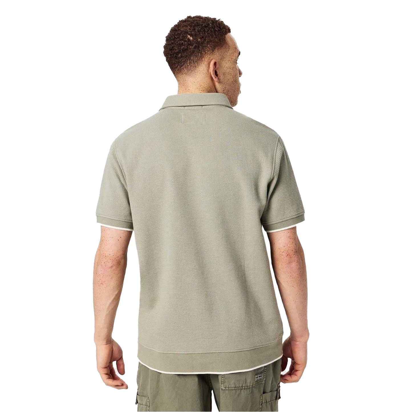 Silver Sage - Back - Jack Wills Mens Textured Regular Short-Sleeved Polo Shirt