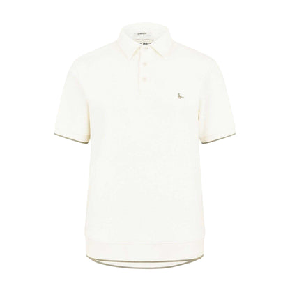 Bone - Front - Jack Wills Mens Textured Regular Short-Sleeved Polo Shirt