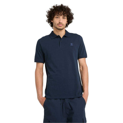 Dark Sapphire - Back - Timberland Mens Badge Regular Short-Sleeved Polo Shirt