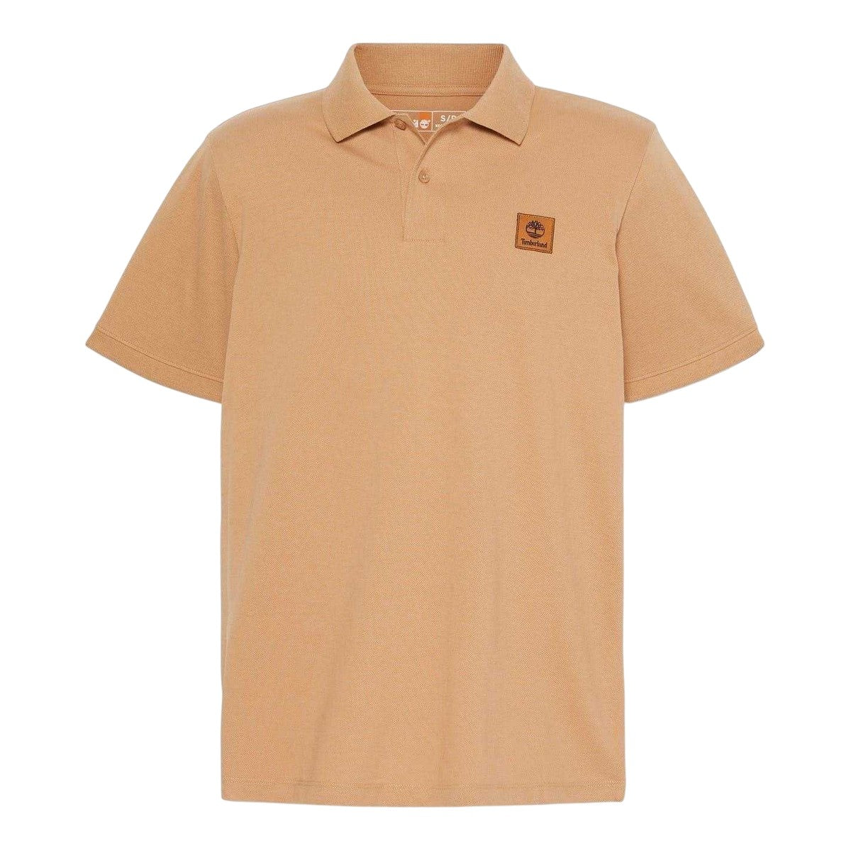Wheat - Front - Timberland Mens Badge Regular Short-Sleeved Polo Shirt