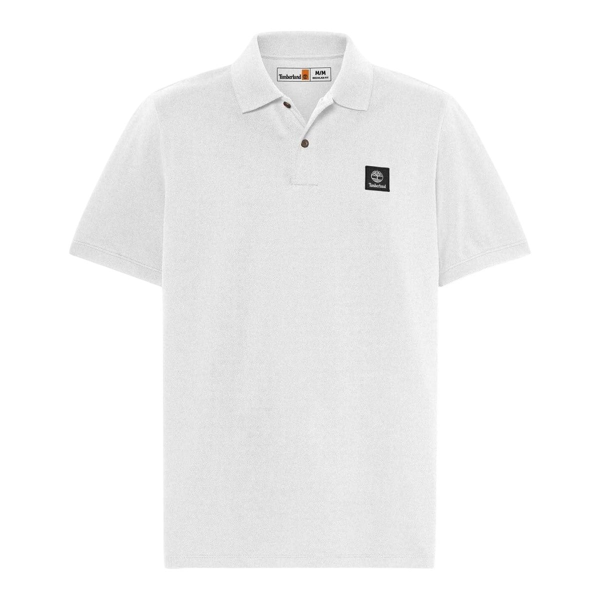 White - Front - Timberland Mens Badge Regular Short-Sleeved Polo Shirt