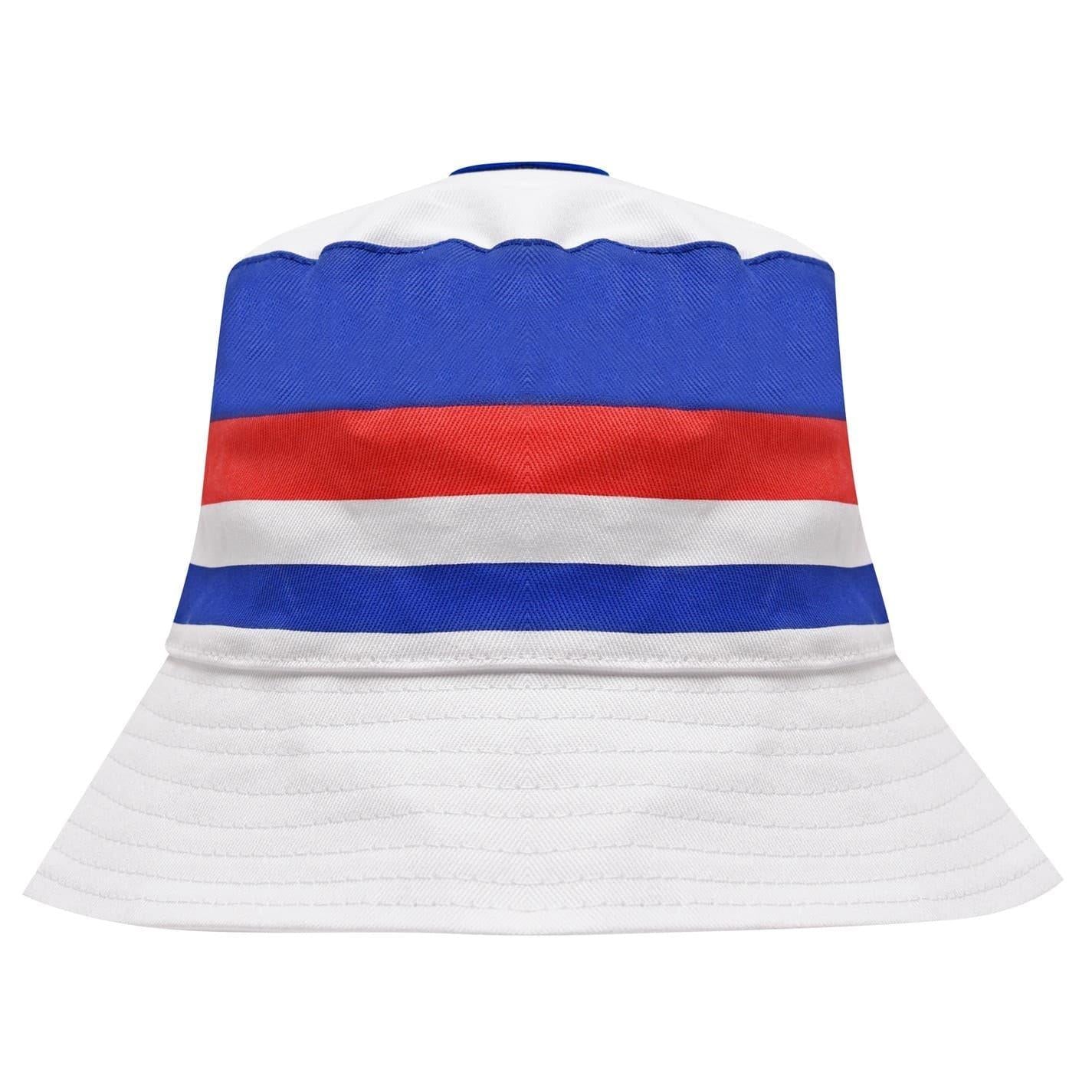 White - Front - England Unisex Adult Striped Textile Bucket Hat