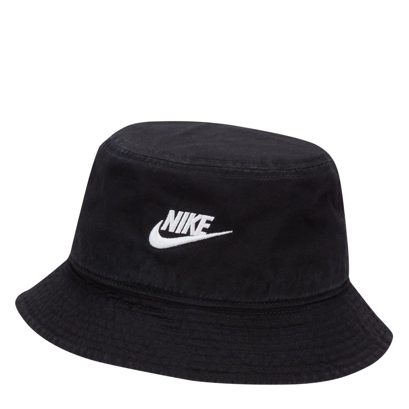 Black-White - Front - Nike Futura Embroidered Logo Casual Bucket Hat