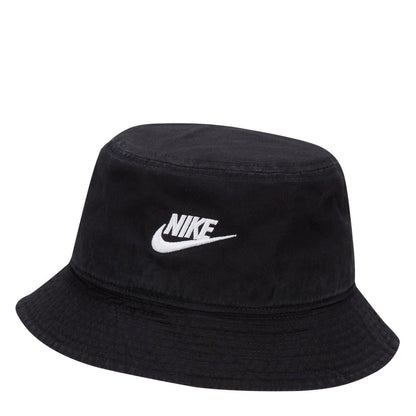 Black-White - Front - Nike Futura Embroidered Logo Casual Bucket Hat