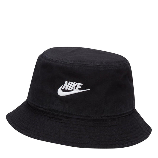 Black-White - Front - Nike Futura Embroidered Logo Casual Bucket Hat