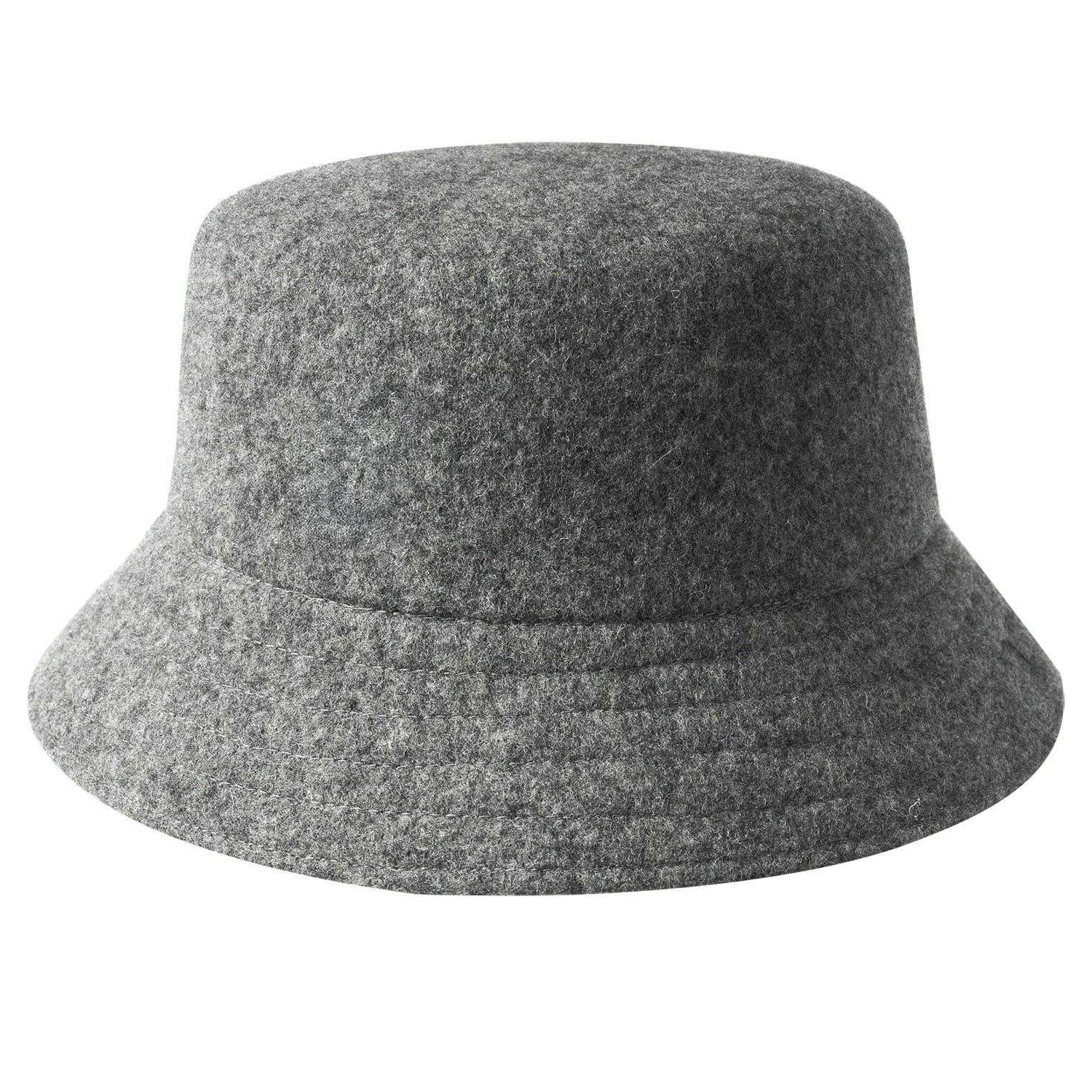 Flannel Grey - Back - Kangol Unisex Adult Seamless Wool Casual Bucket Hat