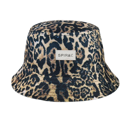 Brown - Front - Spiral Unisex Adult Leopard Print Casual Bucket Hat
