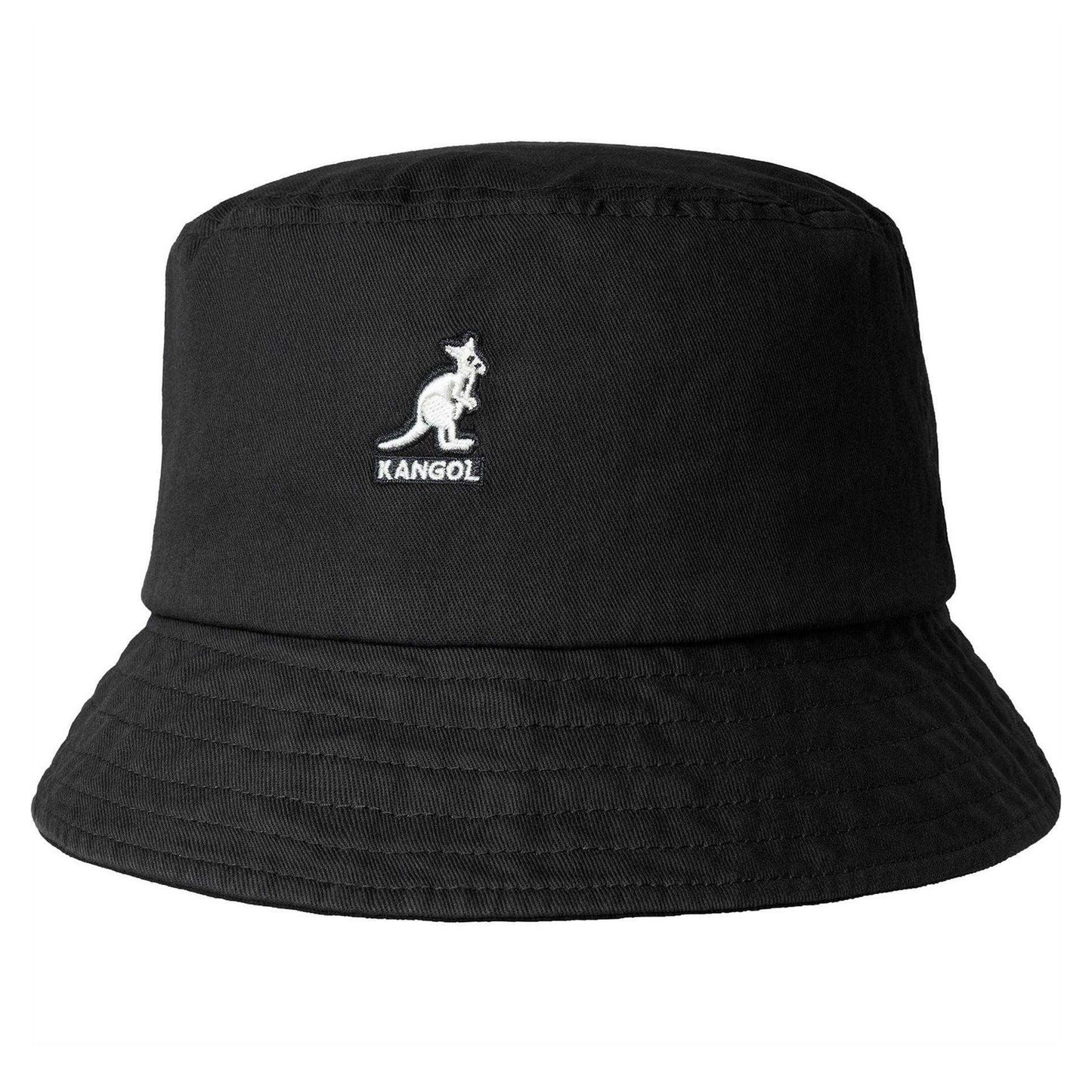 Black - Front - Kangol Unisex Adult Washed Cotton Casual Bucket Hat
